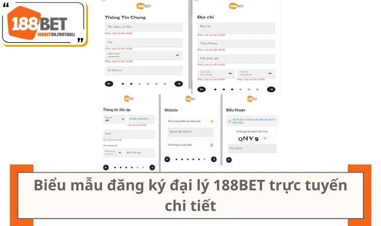 Đại Lý 188BET 2 Biểu mẫu đăng ký đại lý 188BET trực tuyến chi tiết