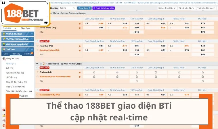 Home 28 Thể thao 188BET giao diện bti vt sports cập nhật real time